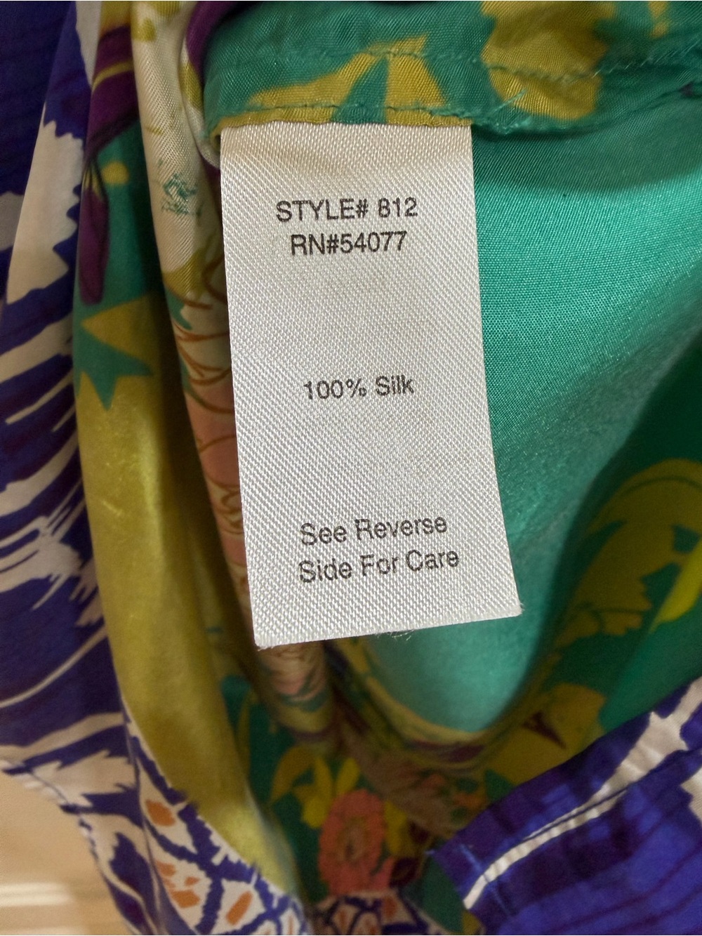 CAbi Teal and Pink Floral Blouse with Accents - Picture 3 of 4
